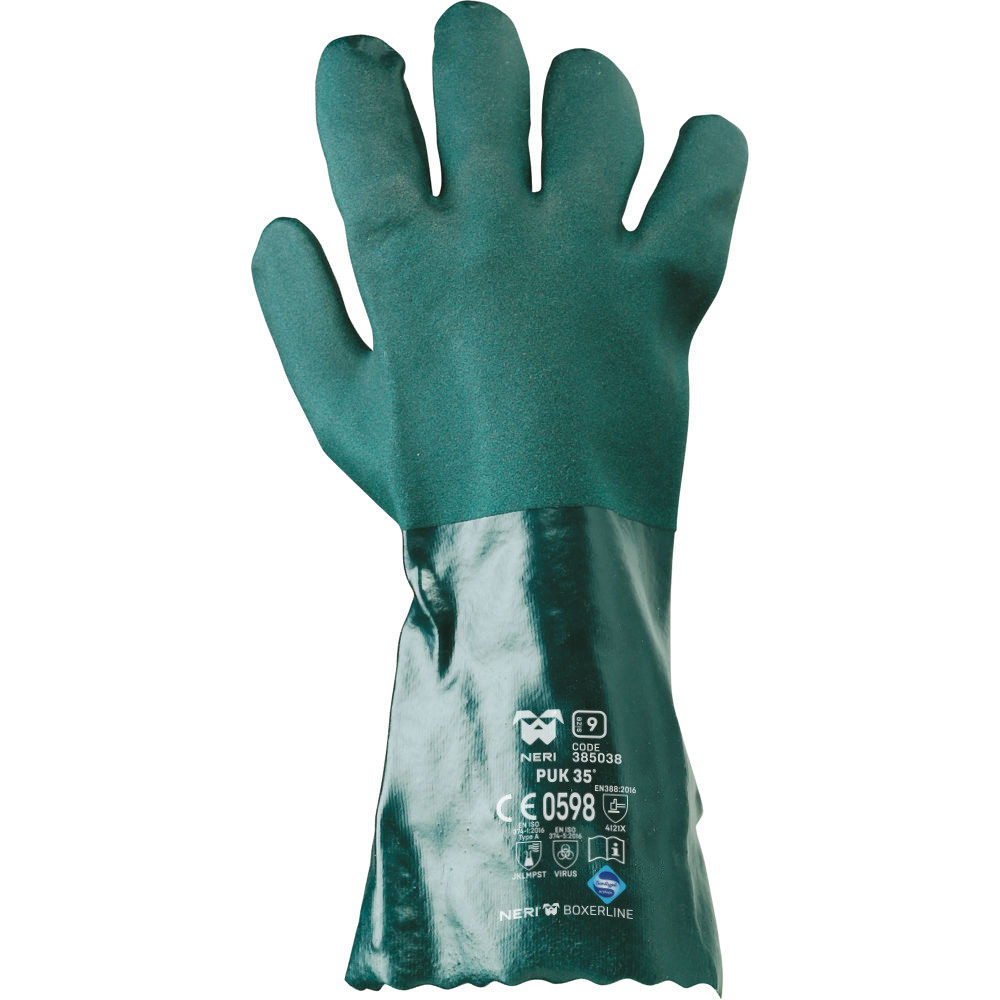 Guanto di protezione sostanze chimiche impregnato in PVC – PUK 35 12 paia