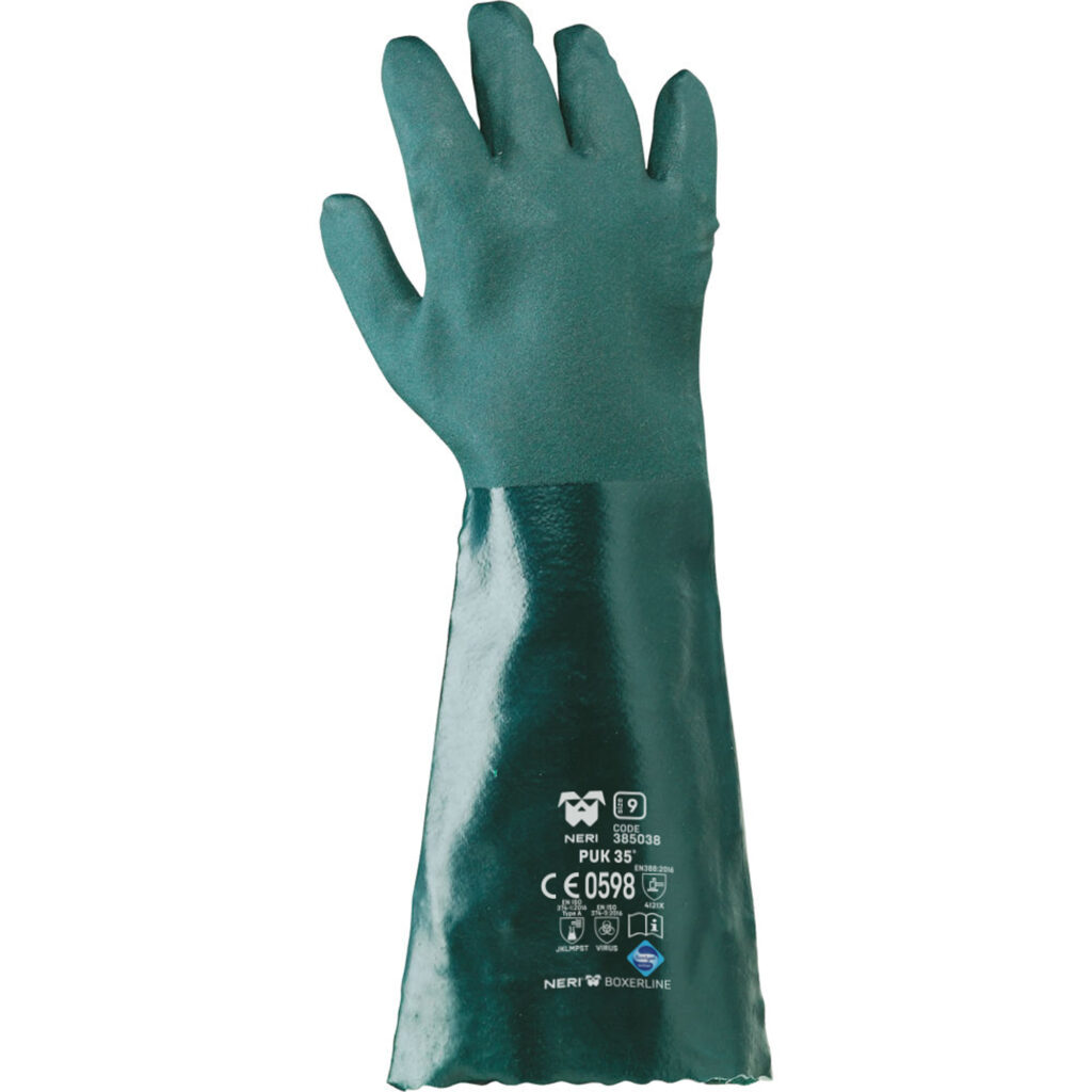 Guanto di protezione sostanze chimiche impregnato in PVC – PUK 12 paia