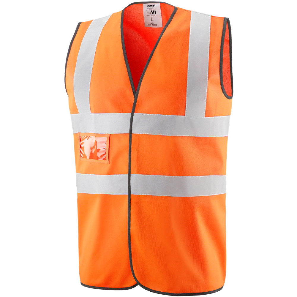 Gilet ad alta visibilità 100% poliestere con portabadge WE 5/A 5 pezzi