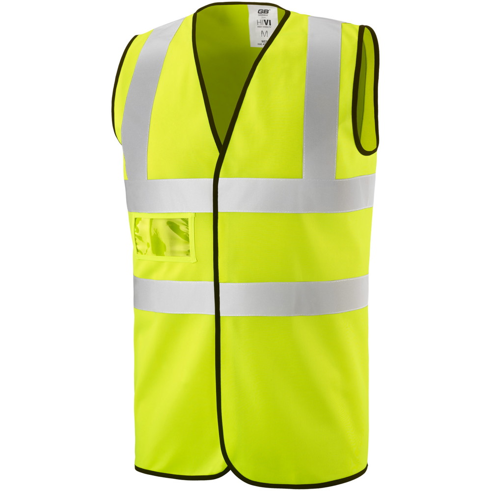Gilet ad alta visibilità 100% poliestere con portabadge WE 5/G 5 pezzi