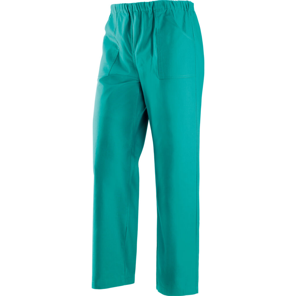 Pantalone uso Medico verde in tessuto 100% cotone