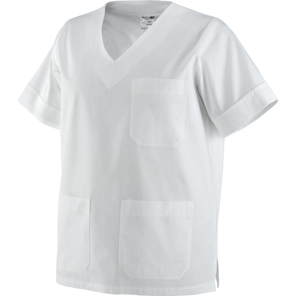 Casacca uso Medico bianco in tessuto 100% cotone